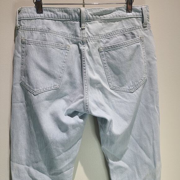 GAP Jeans Women's 29 Slouch Powder Light Wash Indigo Distressed Denim Loose - Picture 9 of 14